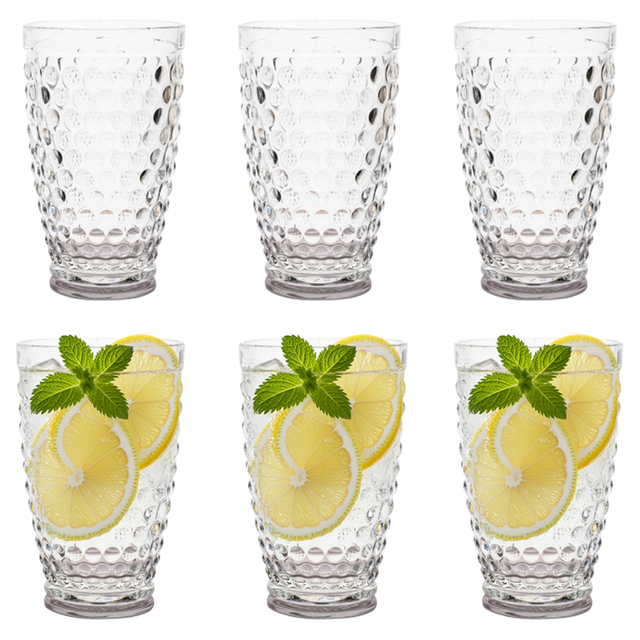 6-Piece Hobnail Water Glass Set