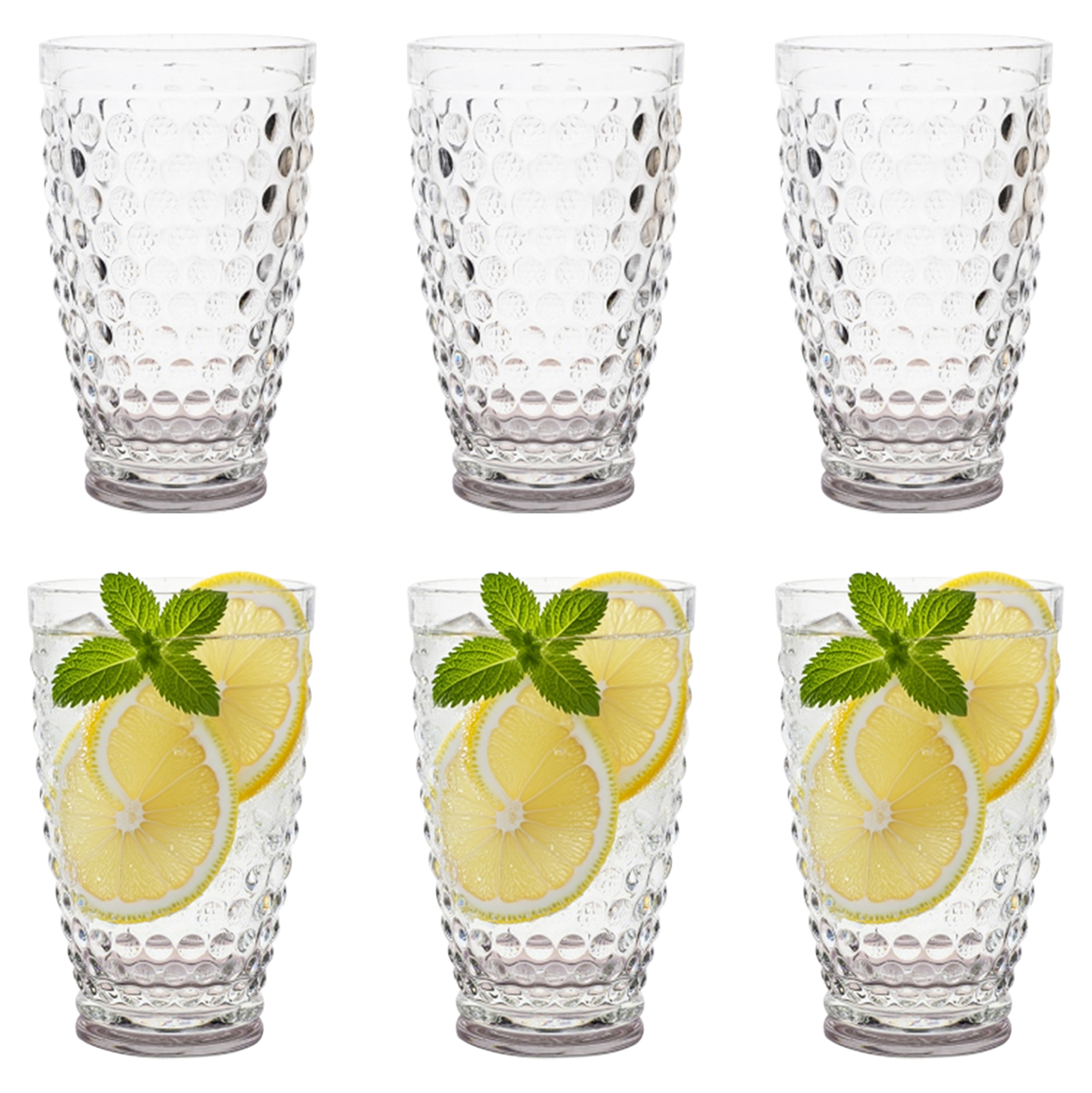 6-Piece Hobnail Water Glass Set
