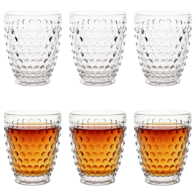 6-Piece Hobnail Pattern Glass Tumbler Set