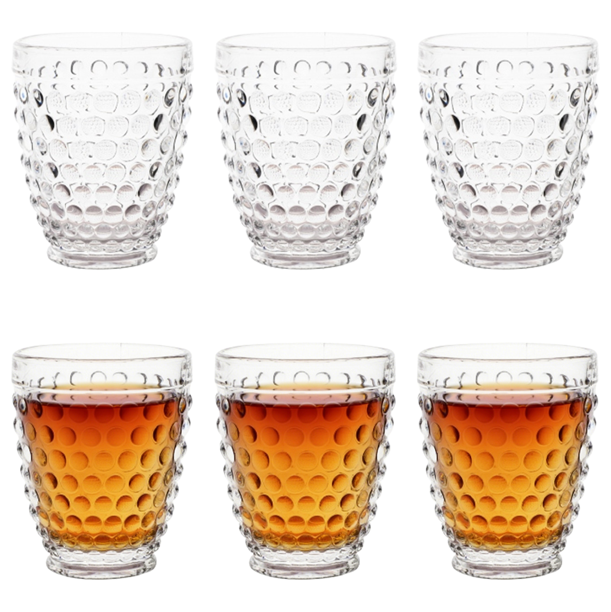 6-Piece Hobnail Pattern Glass Tumbler Set