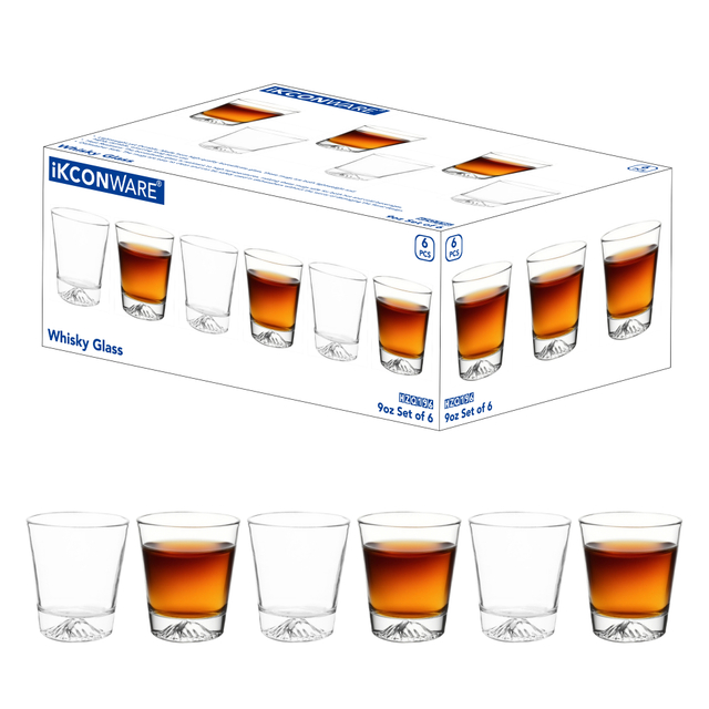 6-Piece MountainBase Whiskey Glass Set