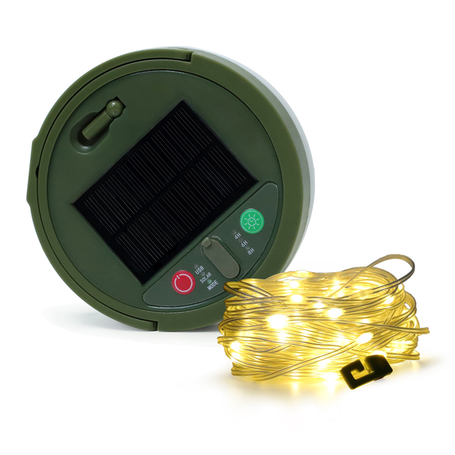 Solar-Powered Round Garden LED Light Set