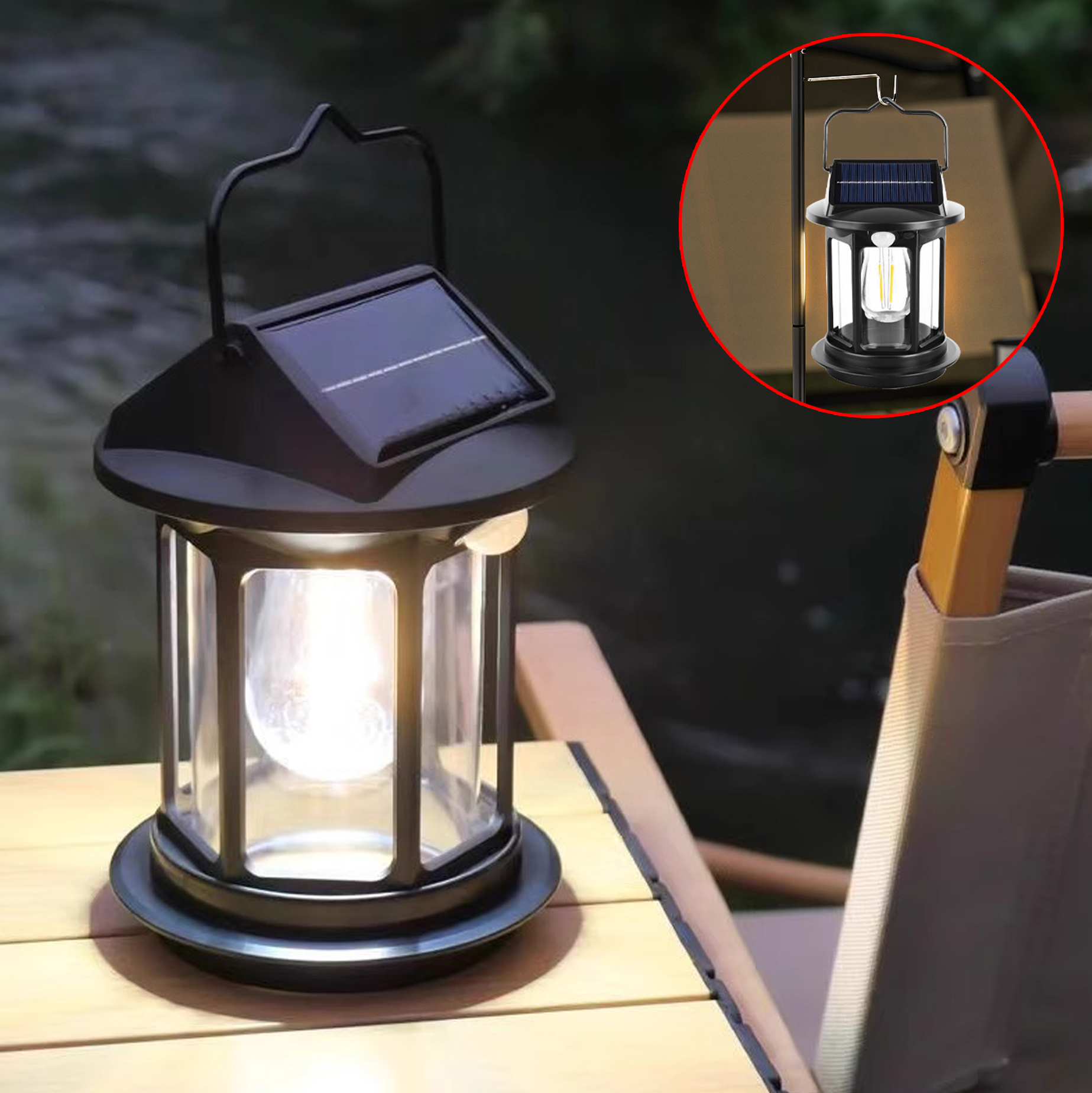 Solar-Powered Lantern LED Garden Light