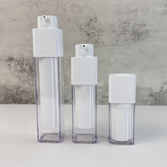 Square-Shaped White Lotion Bottles