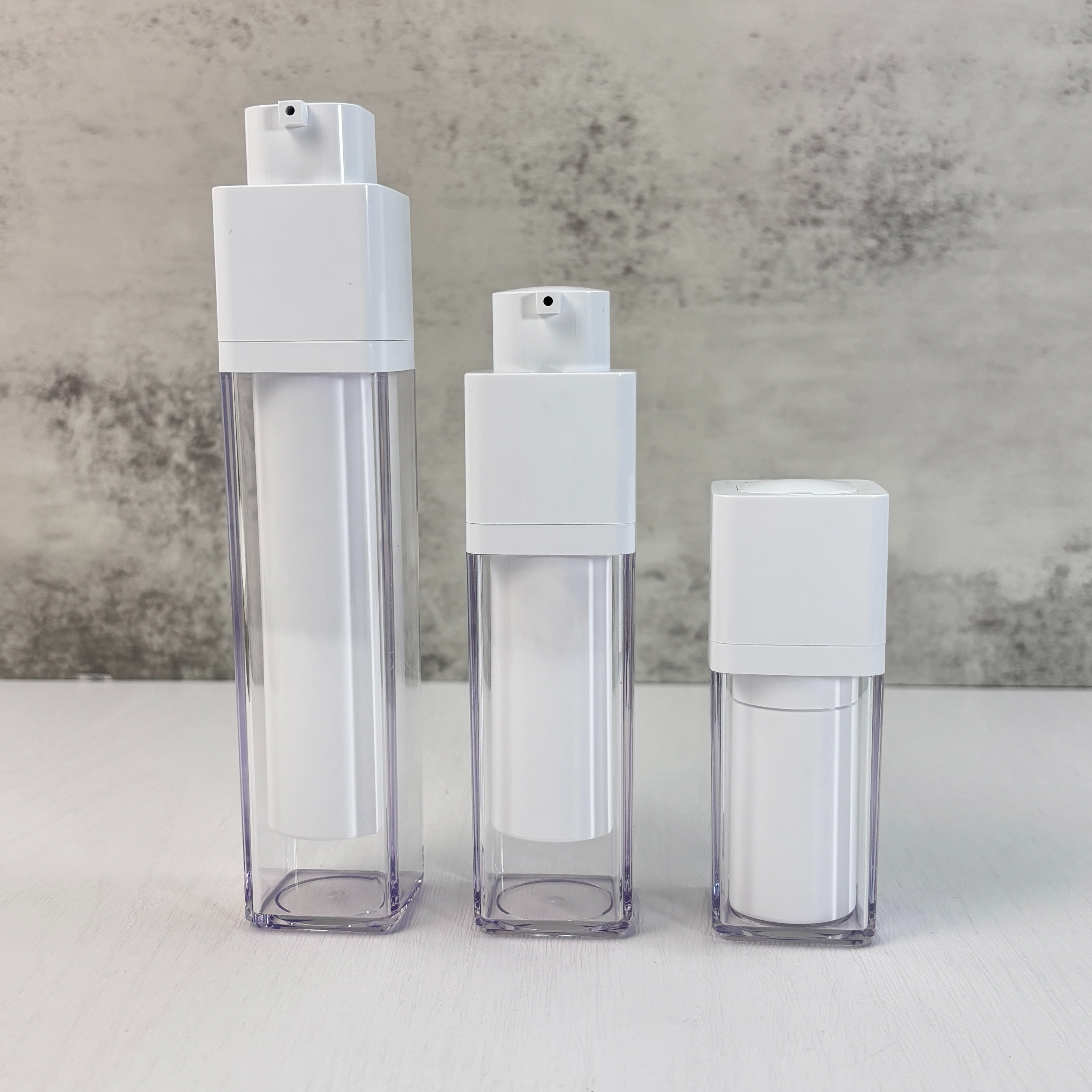 Square-Shaped White Lotion Bottles