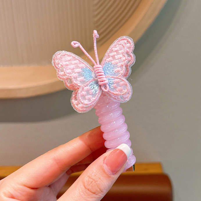 Butterfly-Embroidered Hair Scrunchie