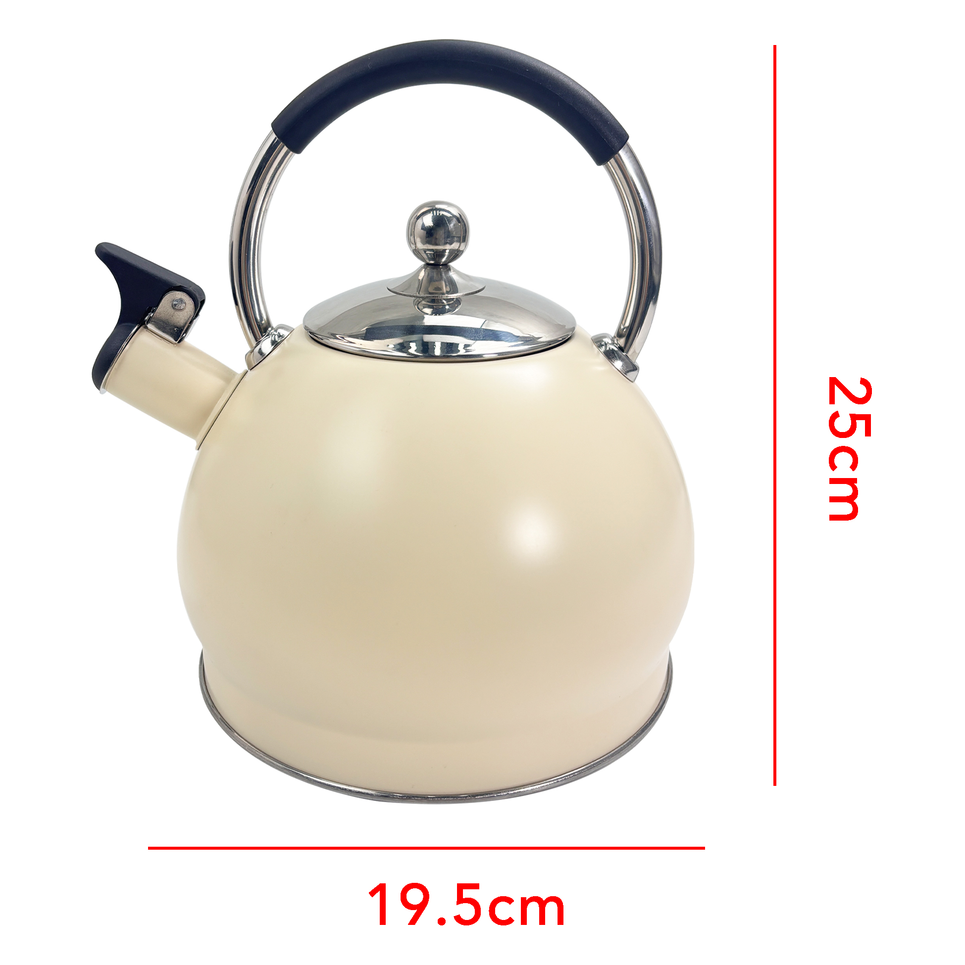 3L Cream-colored Stainless Steel Kettle