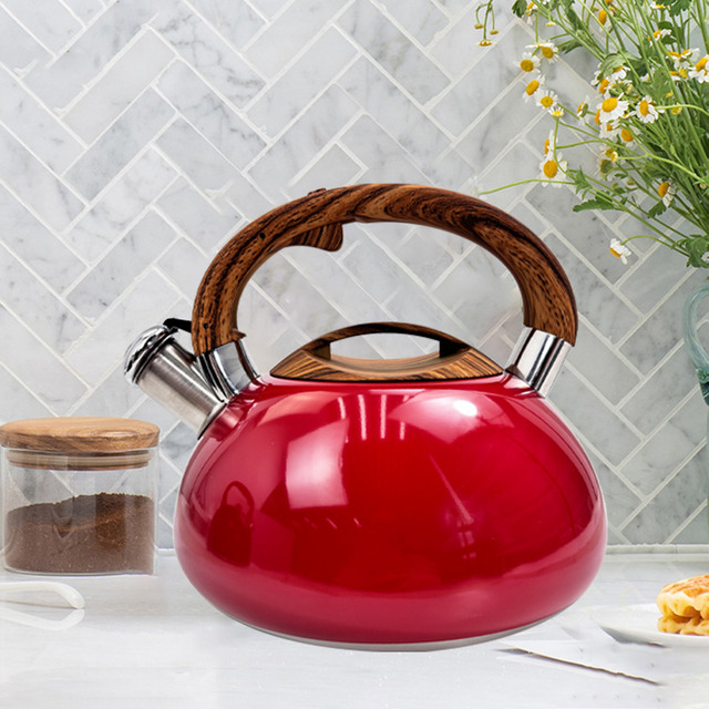 3L Red Stainless Steel Kettle