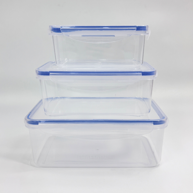 Rectangular Plastic Food Container Set of 3