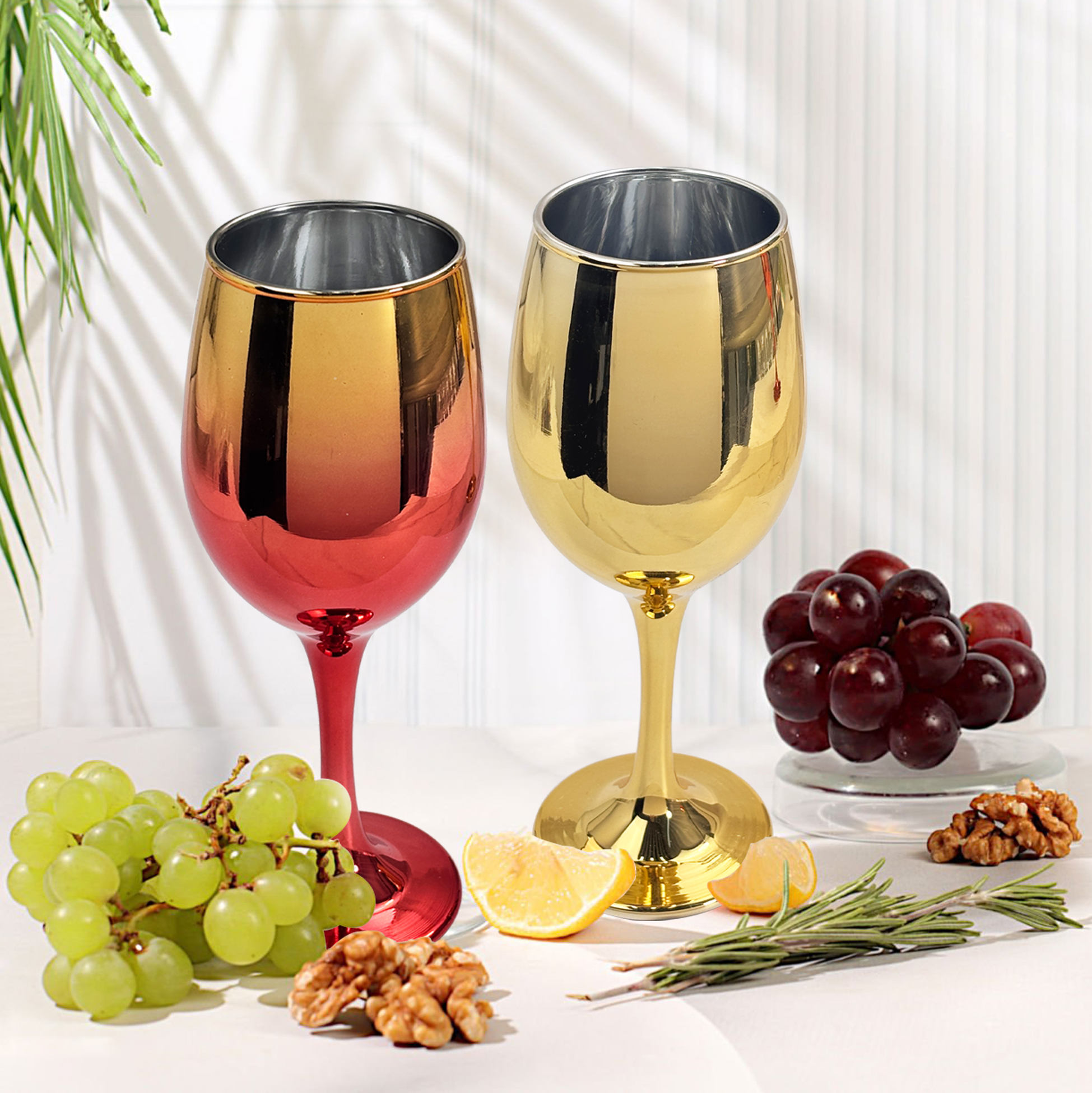 Glass Wine Goblets Set