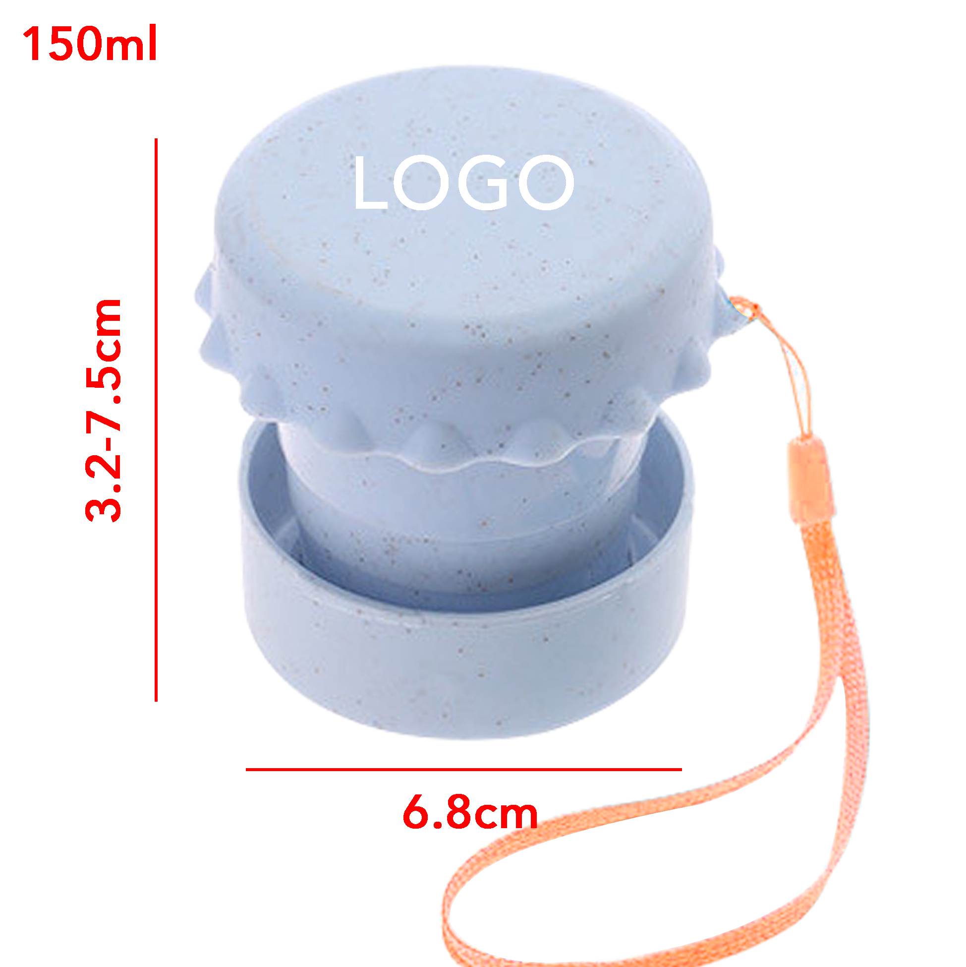 Collapsible Wheat Straw Travel Cup Foldable Portable Drinking Cup with Lid