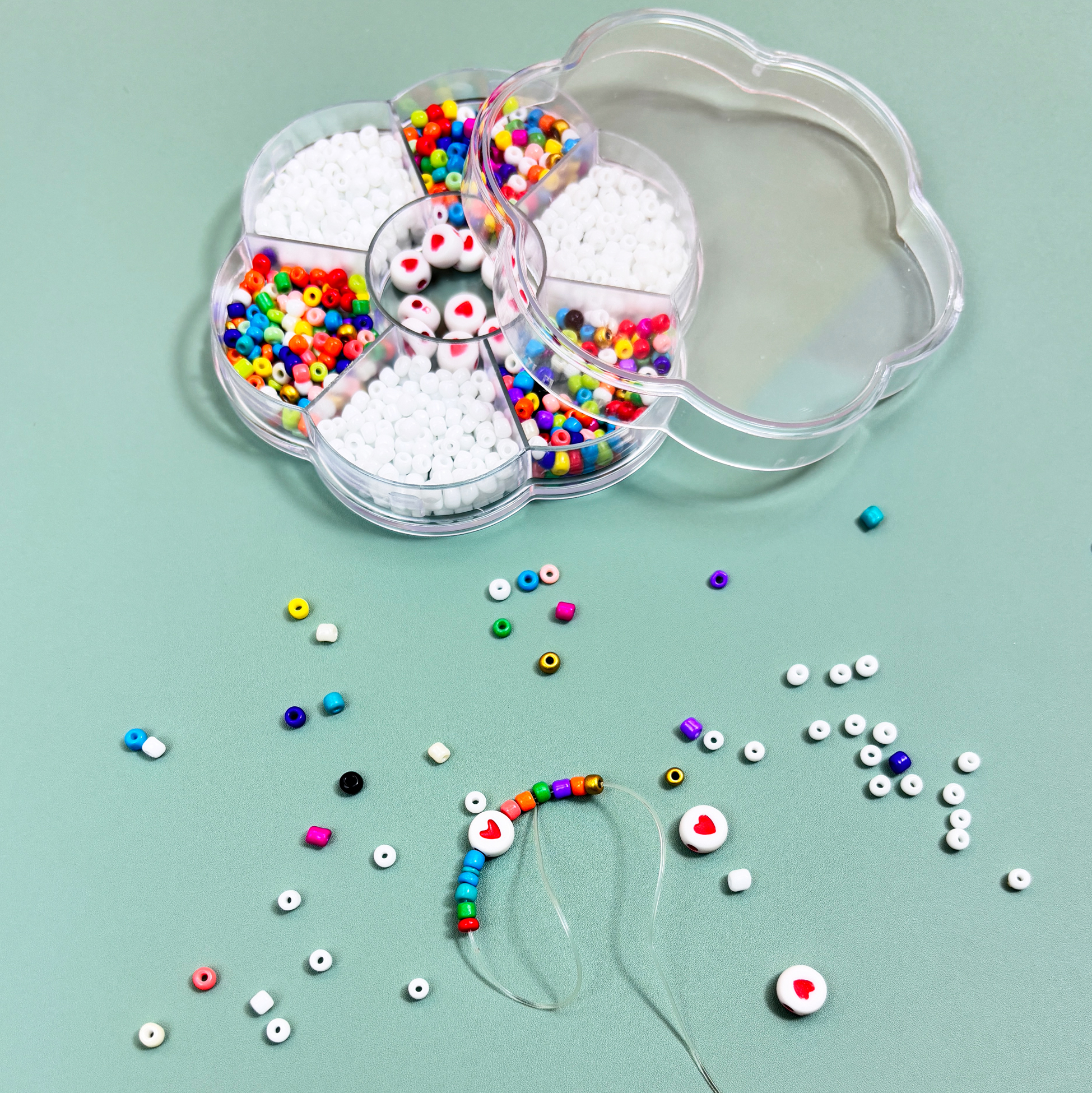 DIY Jewelry Making Kit with Mixed Color Beads