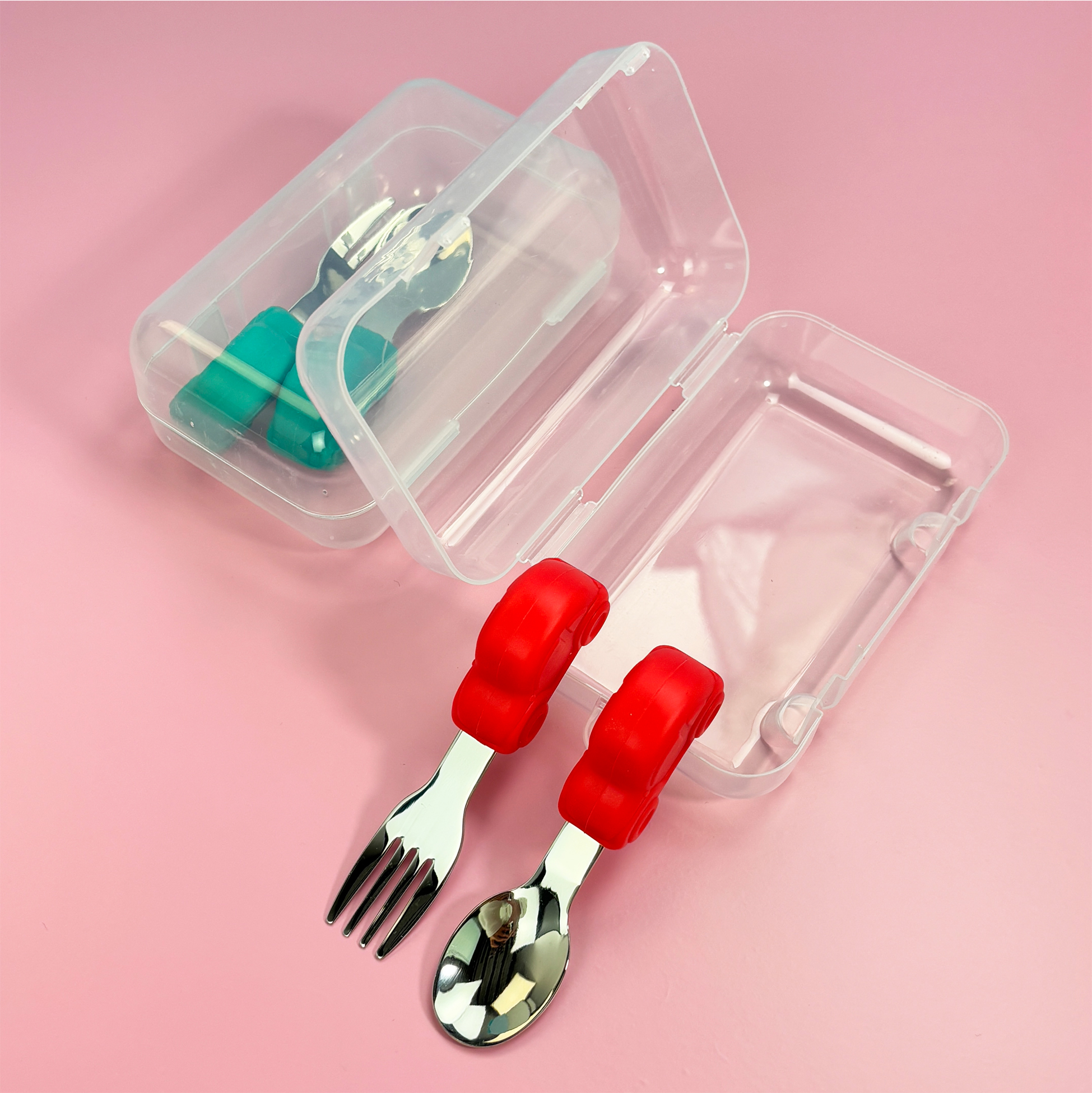 Kids’ Stainless Steel Fork And Spoon Set with Case