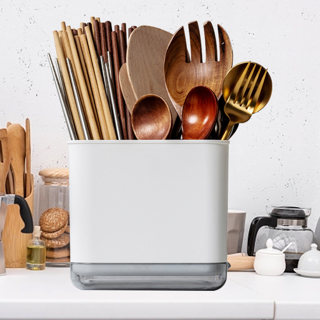 Multifunctional Chopstick Spoon Storage Double Layer Detachable Chopstick Cage Cutlery Organizer Tableware Drain Rack
