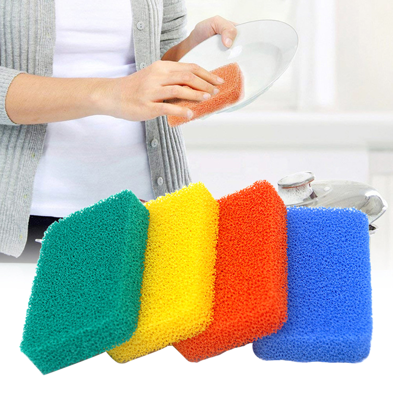 Clean Silicone Scrubber Colored Sponge Silicone Sponge Scouring Pad Reusable And Dishwashing Silicone Brush