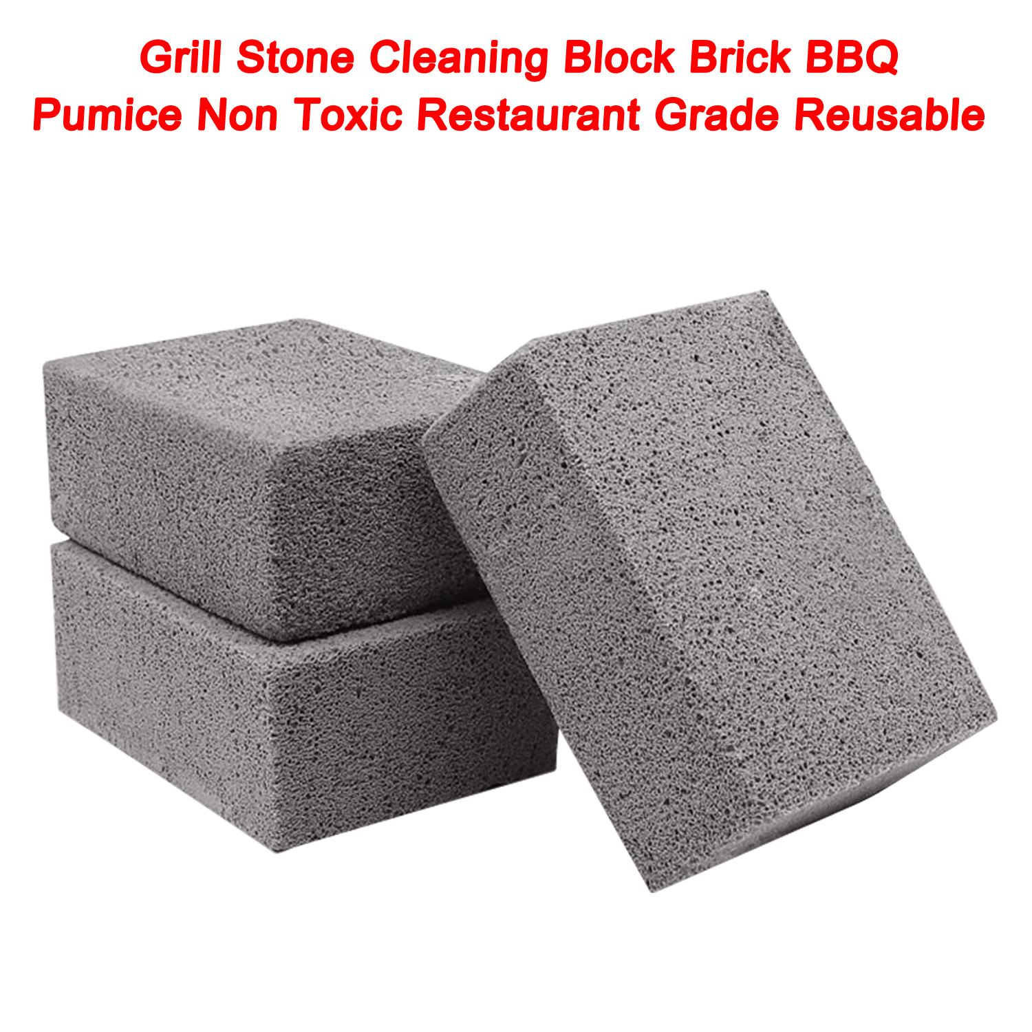 Grill Stone Cleaning Block Brick BBQ Pumice Non Toxic Restaurant Grade Reusable Scratch Smokers Flat Top Grates Cast Iron