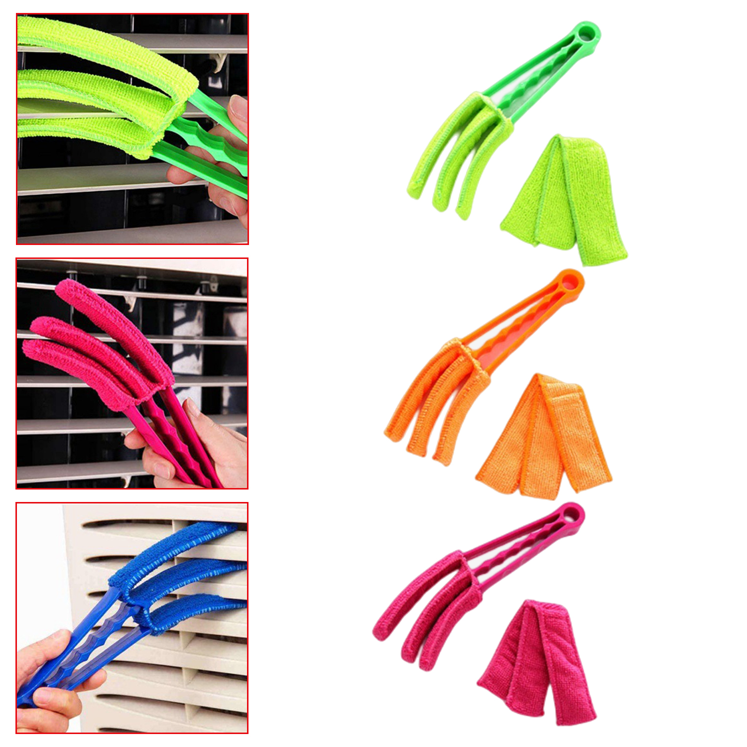 Window Cleaner Brush Household Groove Gap Cleaning Tools Microfiber Duster for Blind Baseboard