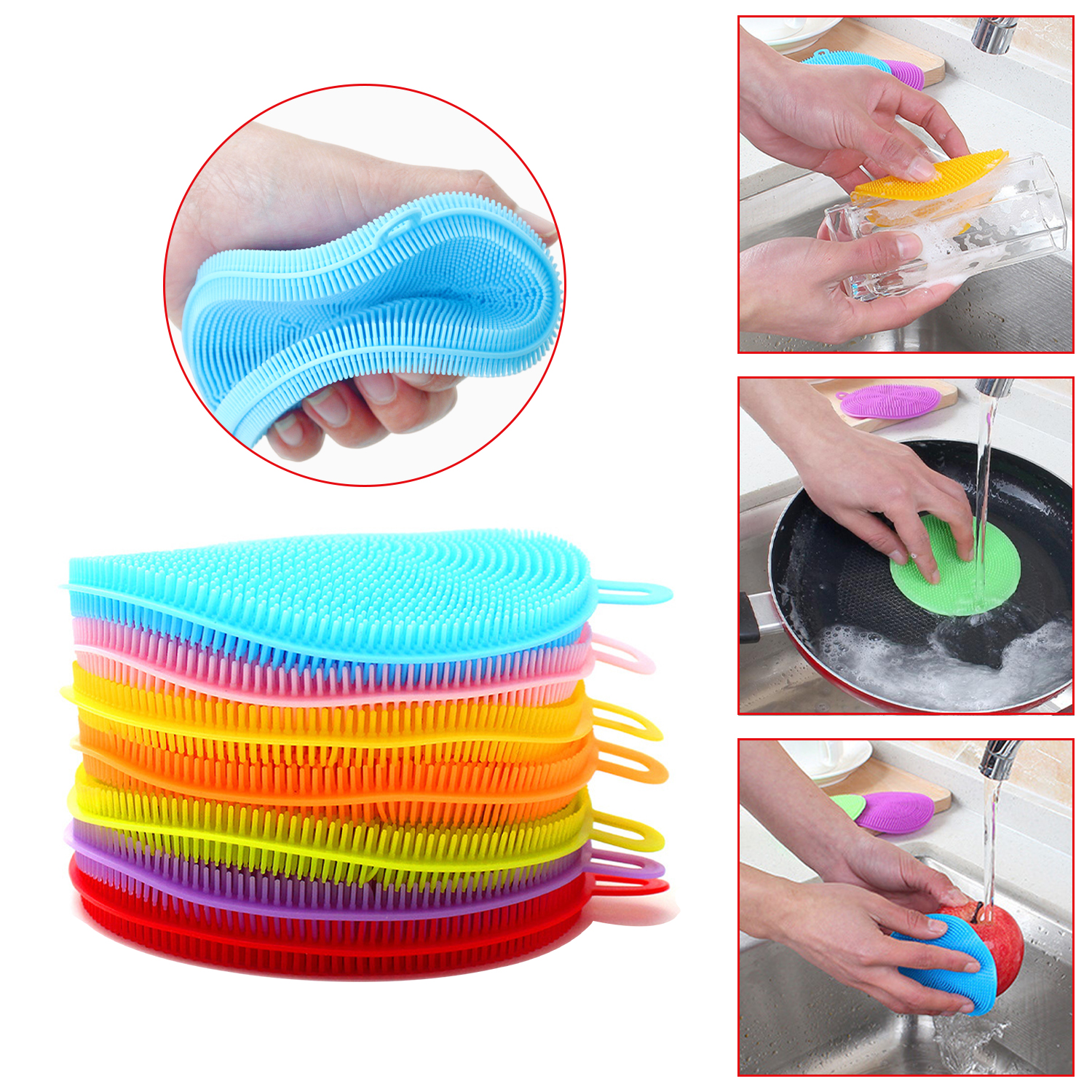 Wholesale Silicone Sponge Dish Bowl Scouring Pad Pot Pan Easy To Clean Wash Brush Magic Cleaning Brushes Dish Bowl Scouring Pad Pot Pan Easy To Clean Wash Brush Magic Cleaning Brushes