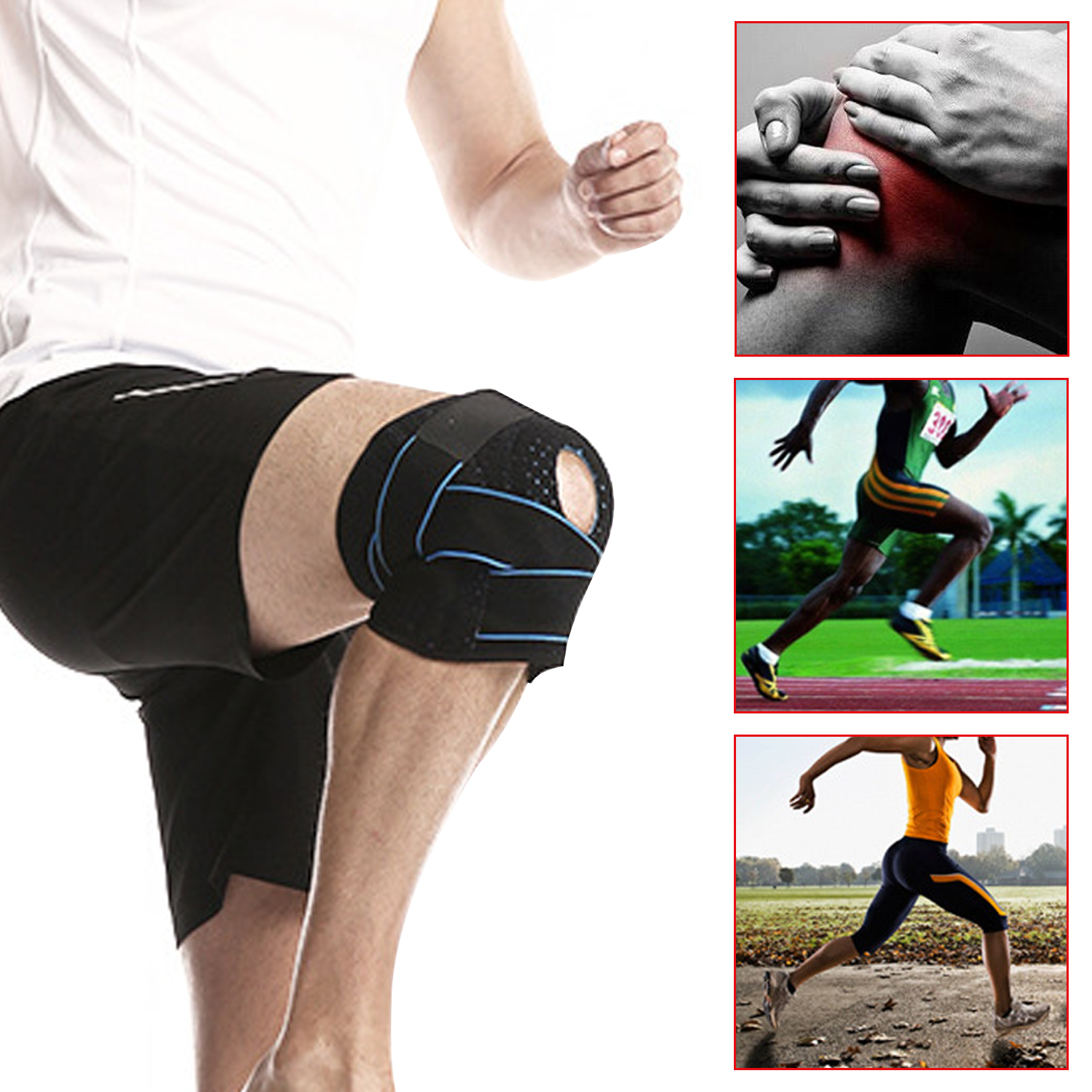 Fitness Knee Pads Protective Adjustable Knee Sleeve Compression Knee Brace Sport Support Knee Sleeve