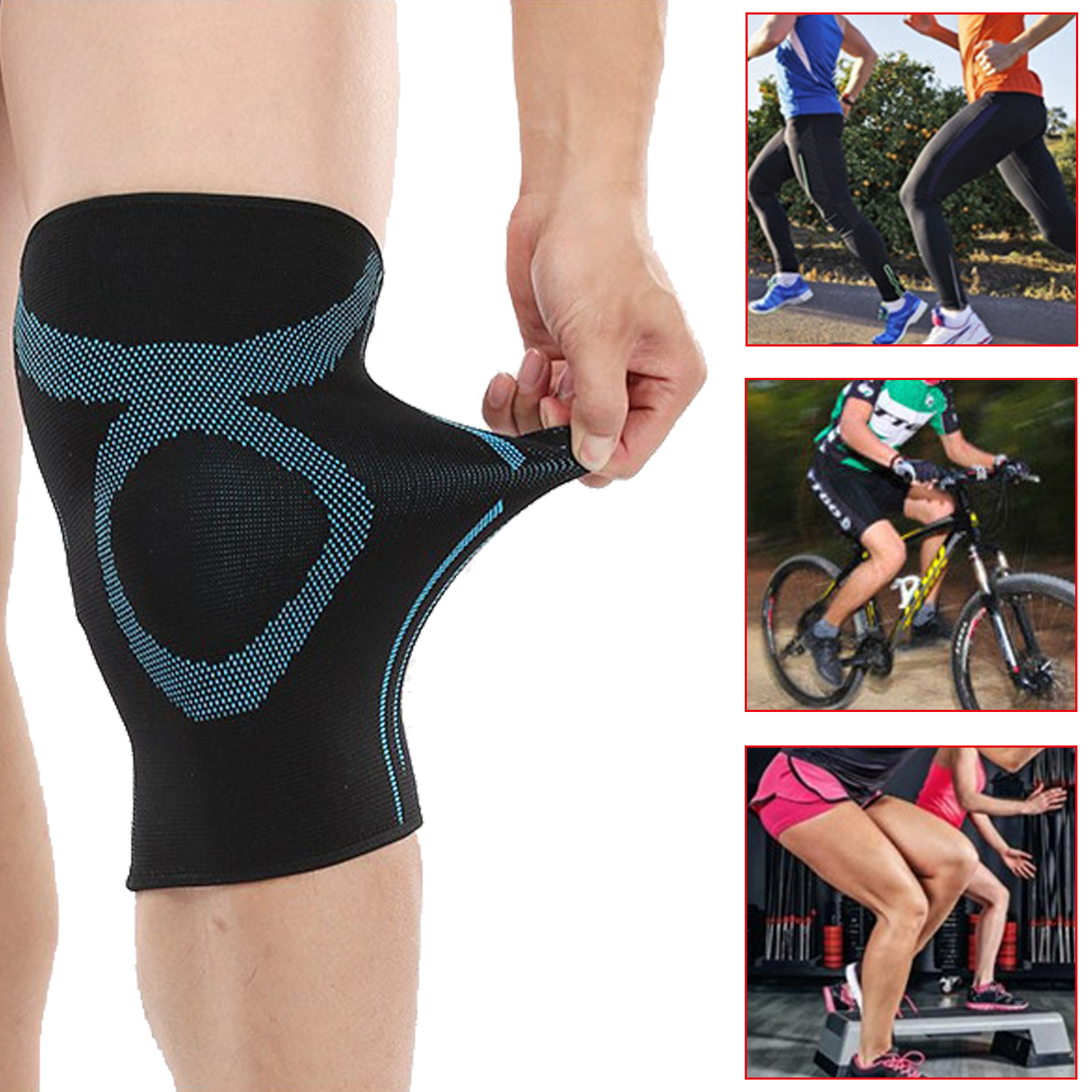 3D Knitting Breathable Sport Compression Knee Sleeve
