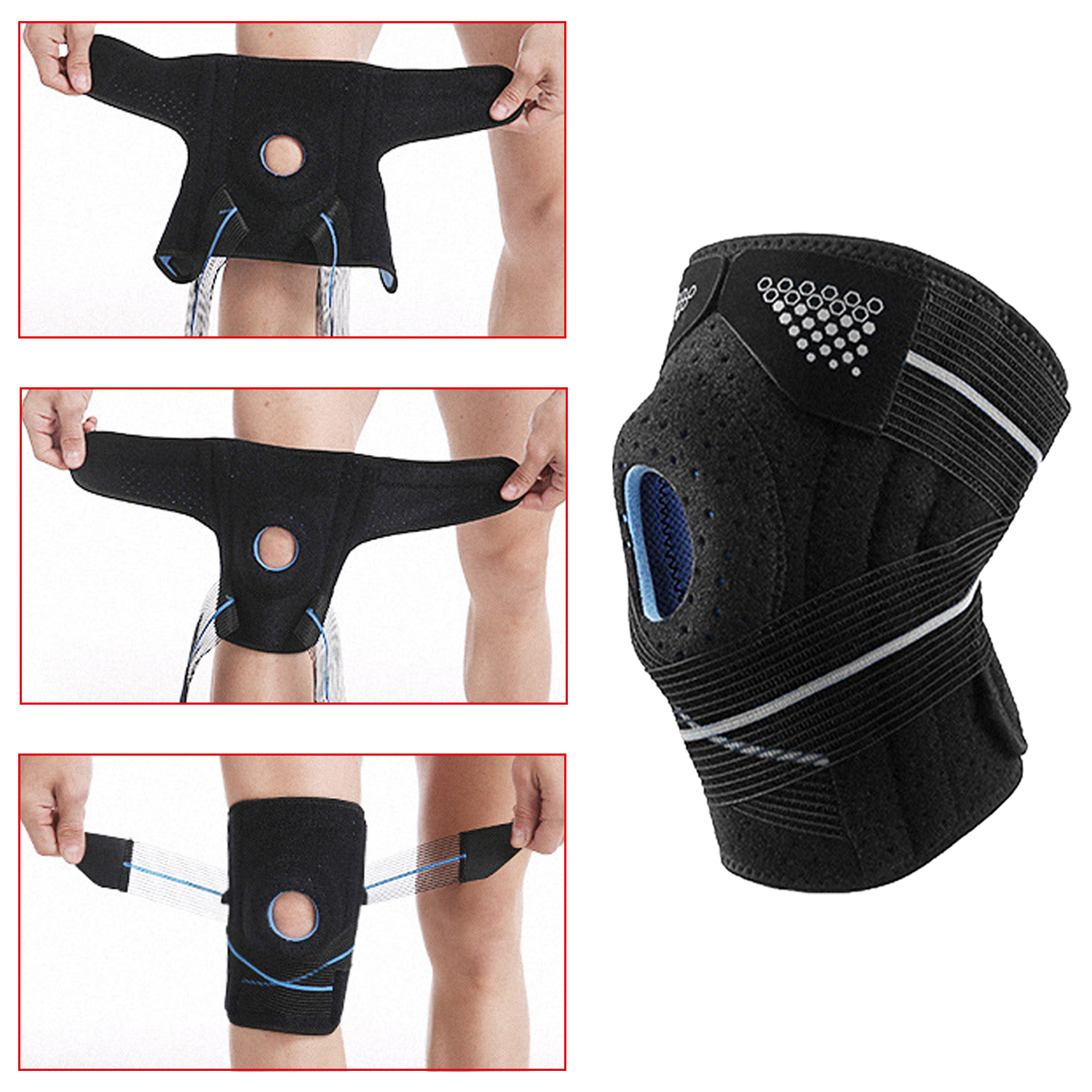 Knee Supporter Sports Knee Brace Knee Sleeve Adjustable Spring Force Knee Supporter Sports Knee Brace