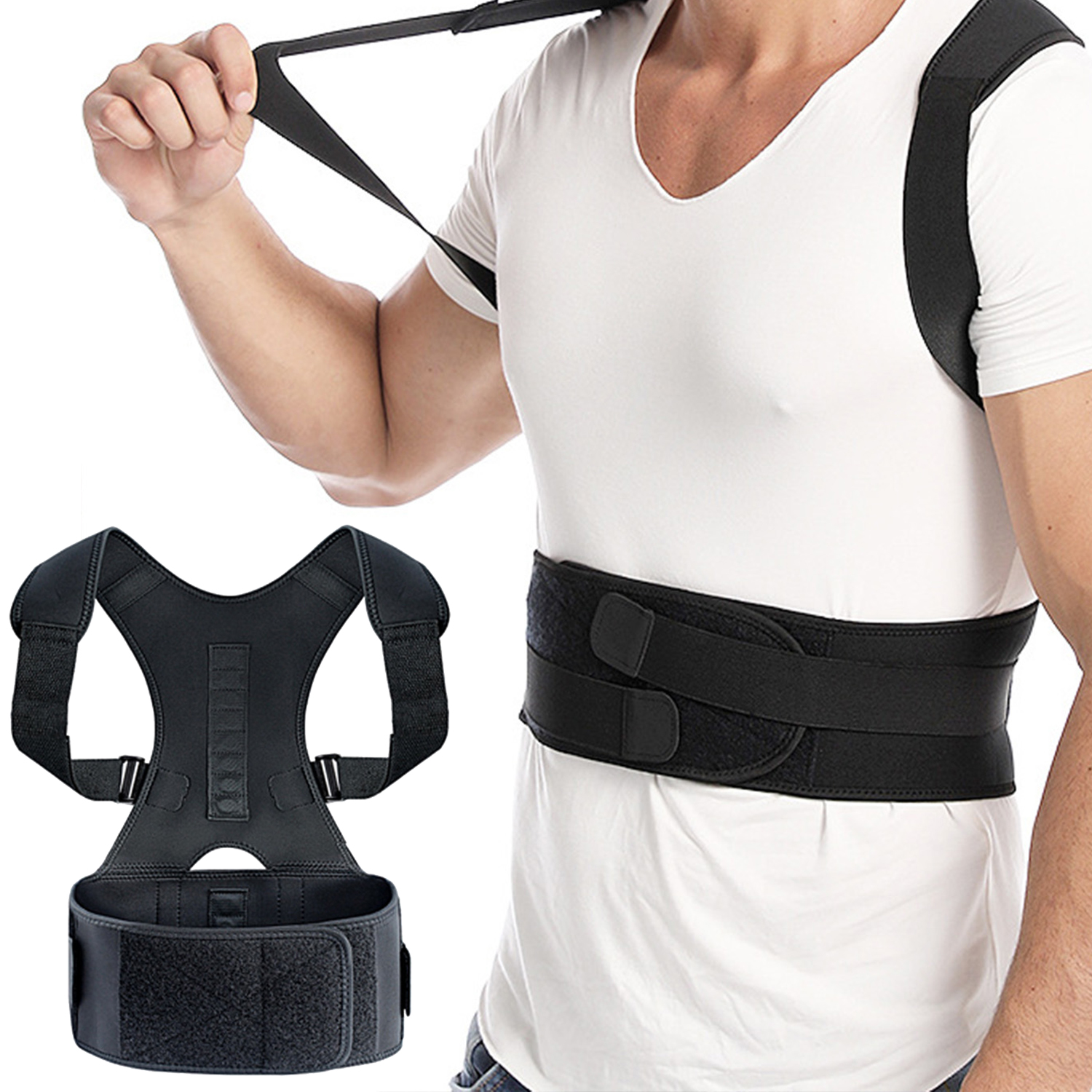 Adjustable Spine Back Rest Support Modern Back Shoulders Posture Corrector Posture Correction Belt Scoliosis Back Brace Unisex
