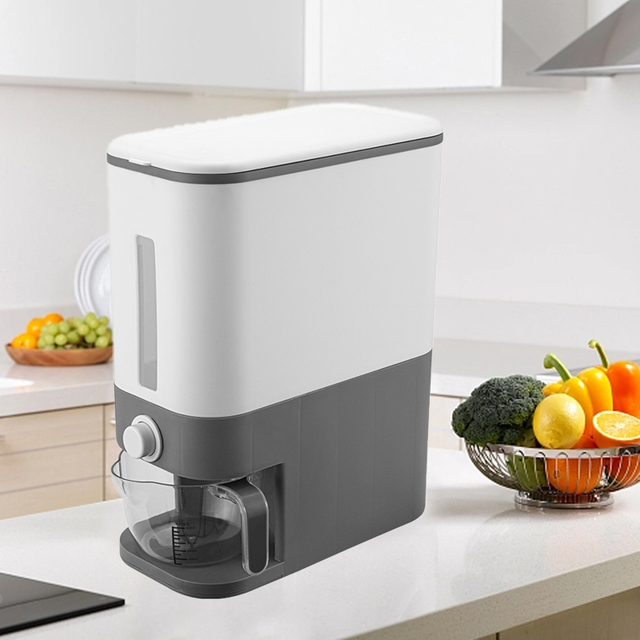 Plastic Rice Dispenser Kitchen Rice Bucket Sealed Rice Box Insect-proof And Moisture-proof Grain Container Grain And Cereal Storage Box