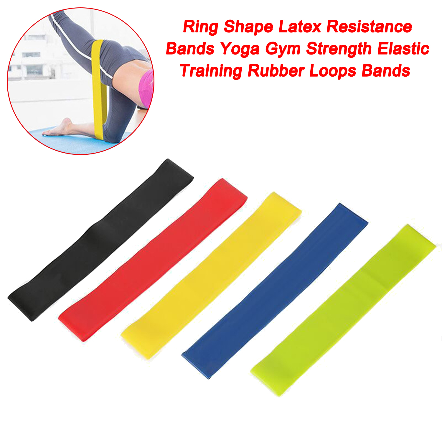 5 Pcs Ring Shape Latex Resistance Bands Yoga Gym Strength Elastic Training Rubber Loops Bands
