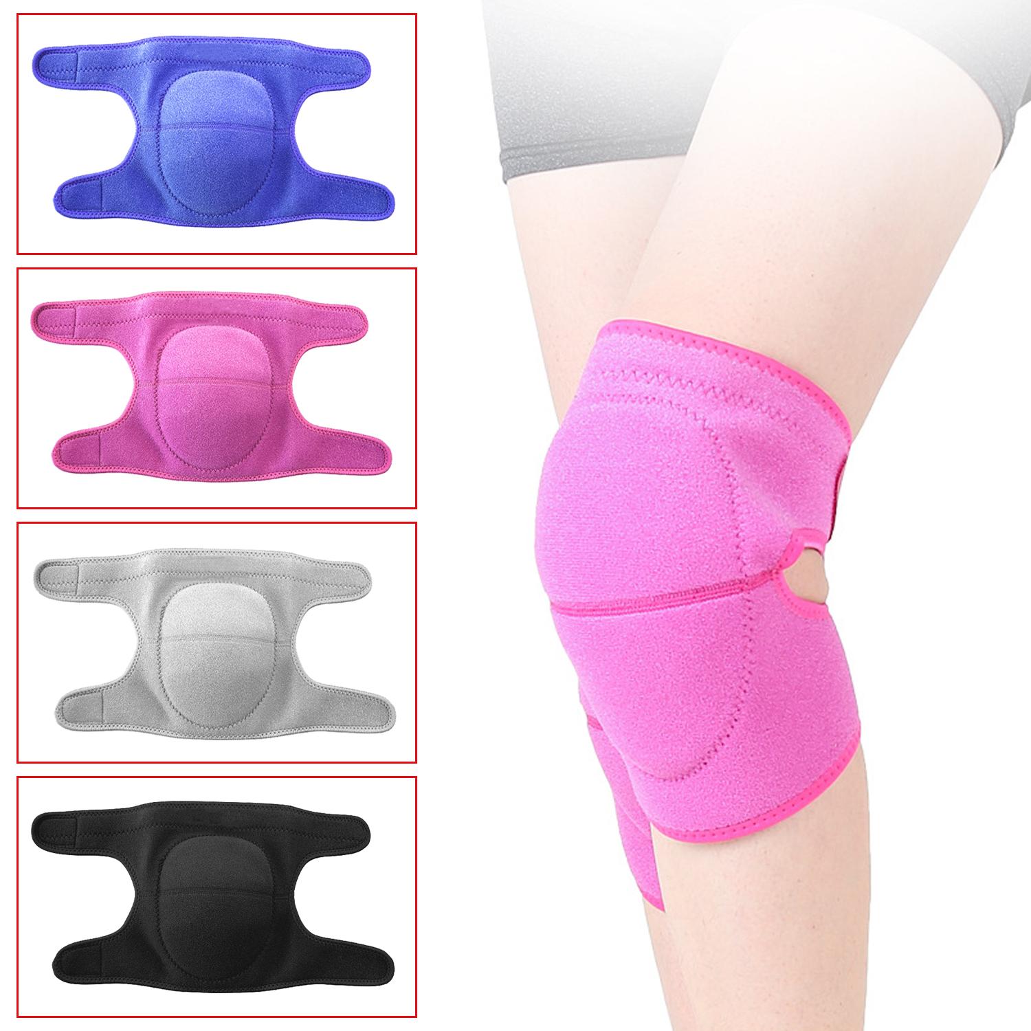 Silicone Anti Slip Adjustable Sports Neoprene Knee Support Brace with Breathable Sponge
