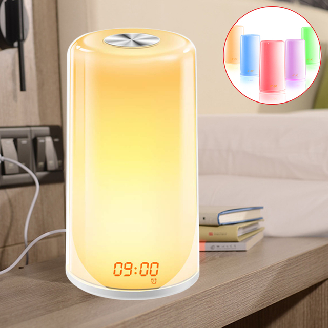 LED Digital Alarm Clock With Display Wake-Up Light 5 Natural Sounds Bedside Lamp Night Light Alarm Clock Room Decoration Holiday Gifts For Boys And Girls