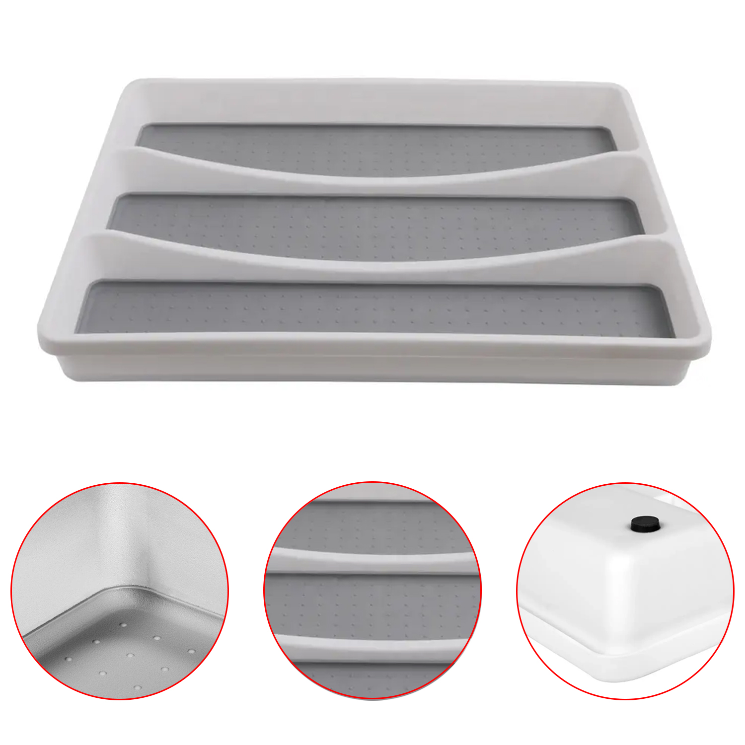 3 Compartment Kitchen MultiPurpose Storage Silverware Drawer Organizer Cutlery Tray for Kitchen Compartment Utensil Organizer