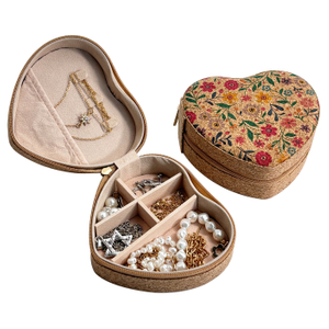 Heart-Shaped Travel Jewelry Case for Bridesmaid Gifts