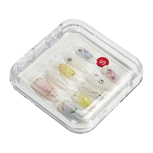 10-Piece Reusable Press-On Nail Set with Plastic Storage Box