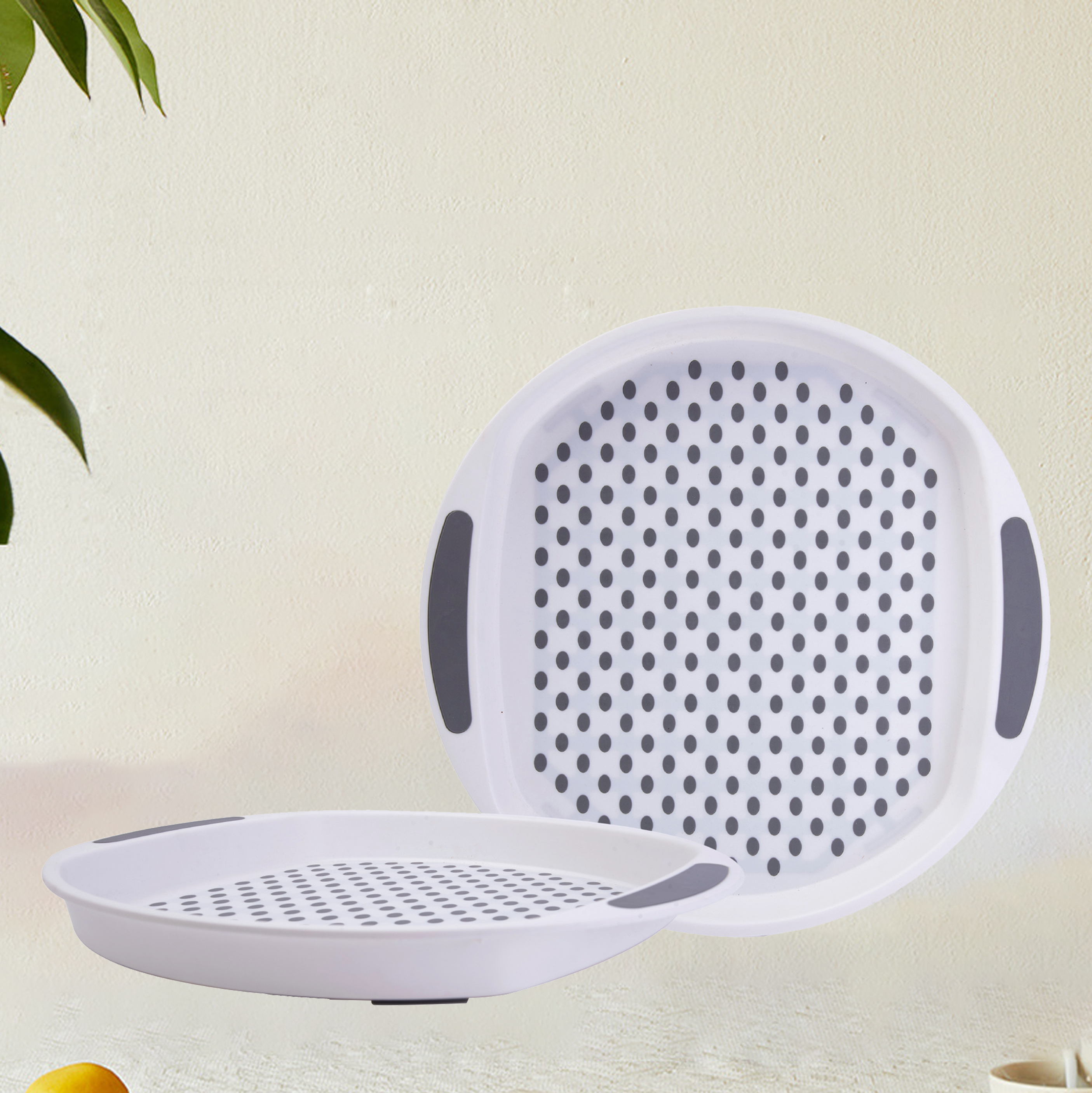 Round PP Plastic Tray with Drainage Holes