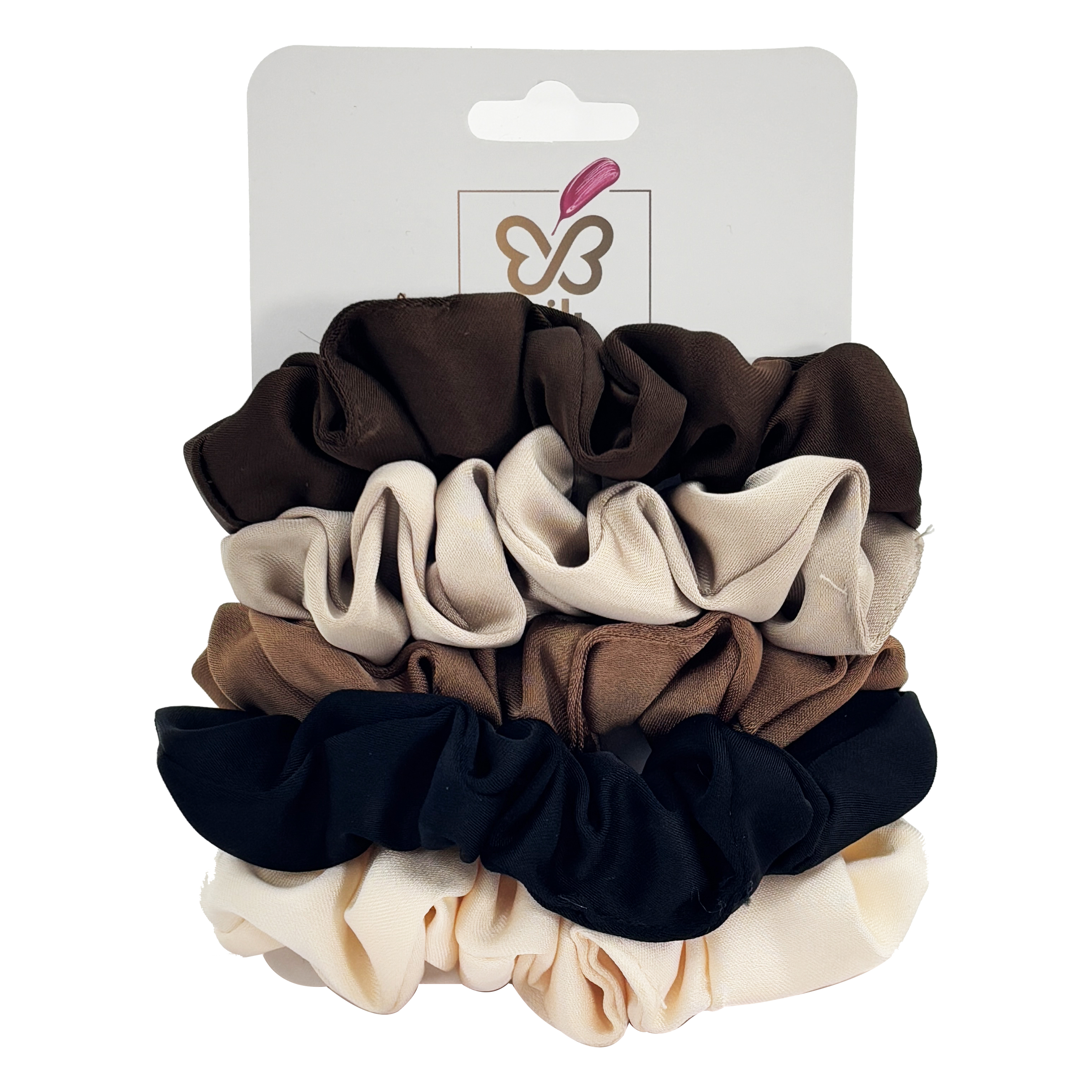 3-Piece Assorted Pattern Hairbands Set with Elegant Card Packaging