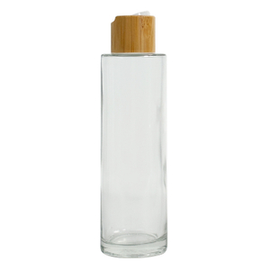 Glass Lotion Bottle with Bamboo Lid