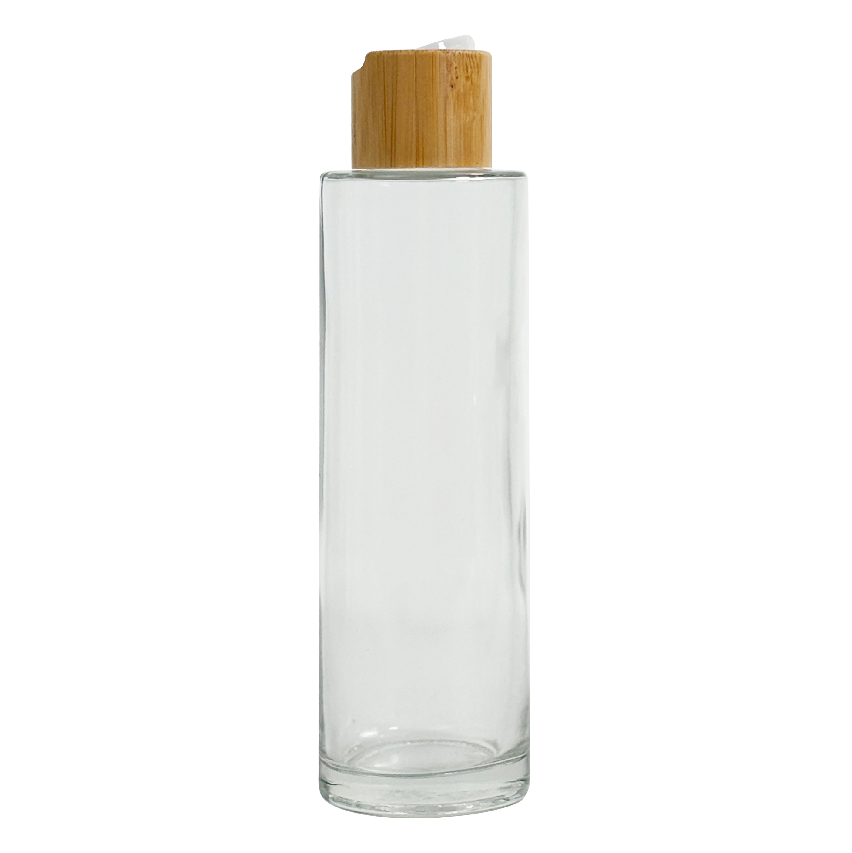 Glass Lotion Bottle with Bamboo Lid