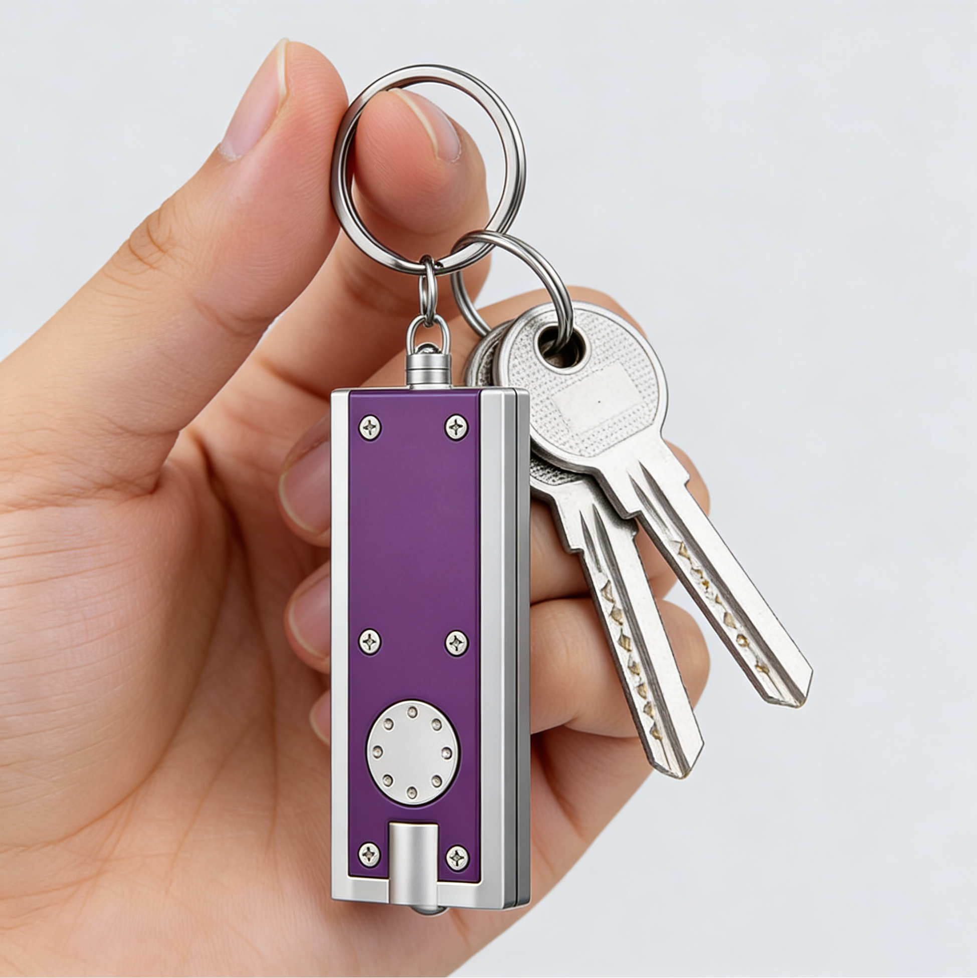 Rectangular Keychain Flashlight Multi-color Keyring Light