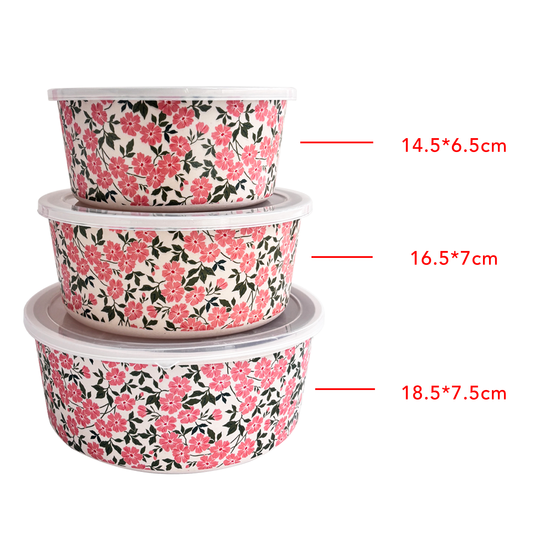 Mother's Day 3-pcs Flower-pattern Food Container