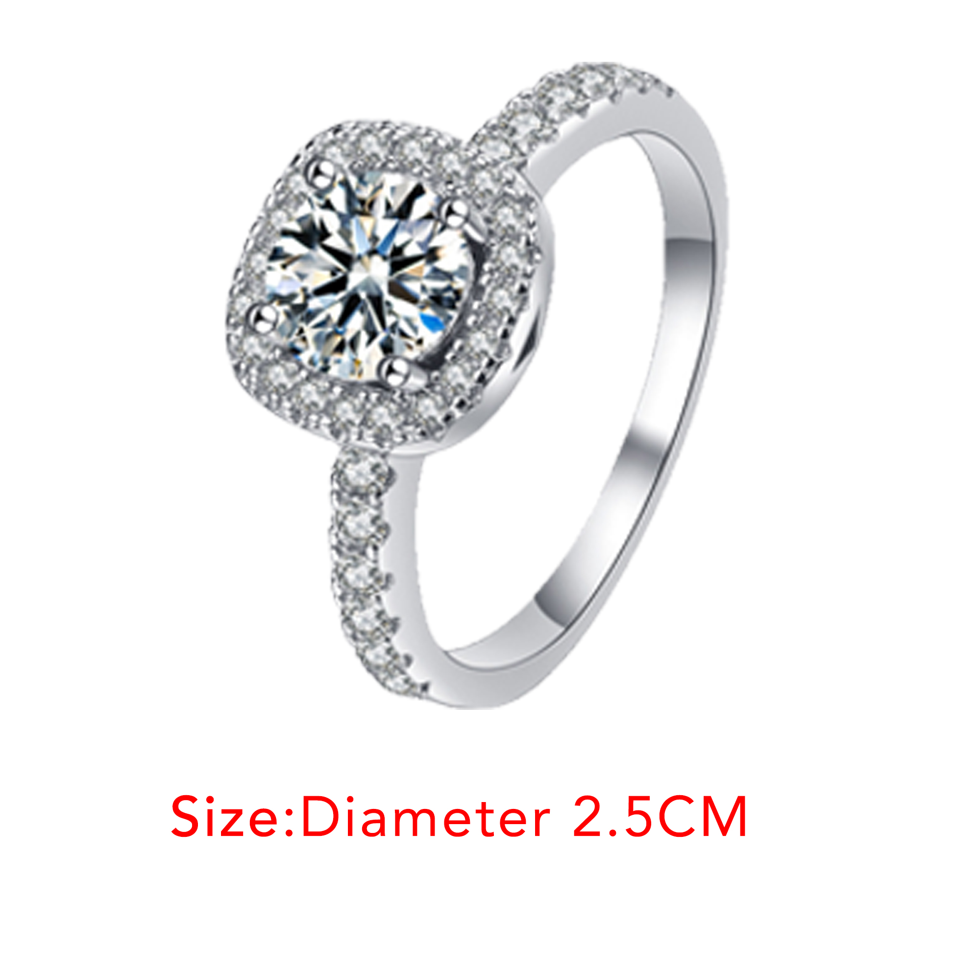 Mother's Day Halo Diamond Ring Luxury Cushion-cut Diamond Ring
