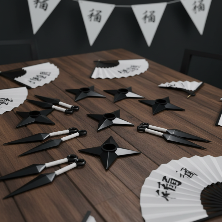 Set of 4 PP Ninja 2-Kunai & 2-Shuriken Set 