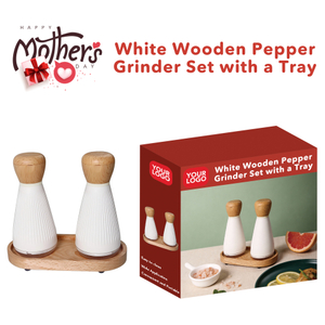 Mother's Day Gifts White Wooden Pepper Grinder Set