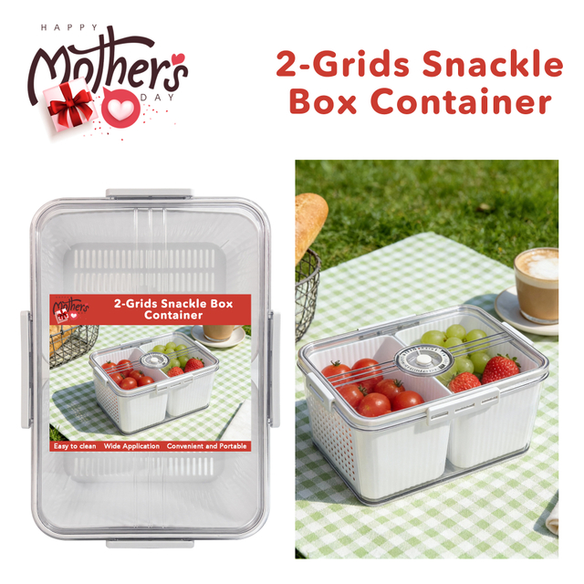 Mother's Day 2-grids Snack Box Container