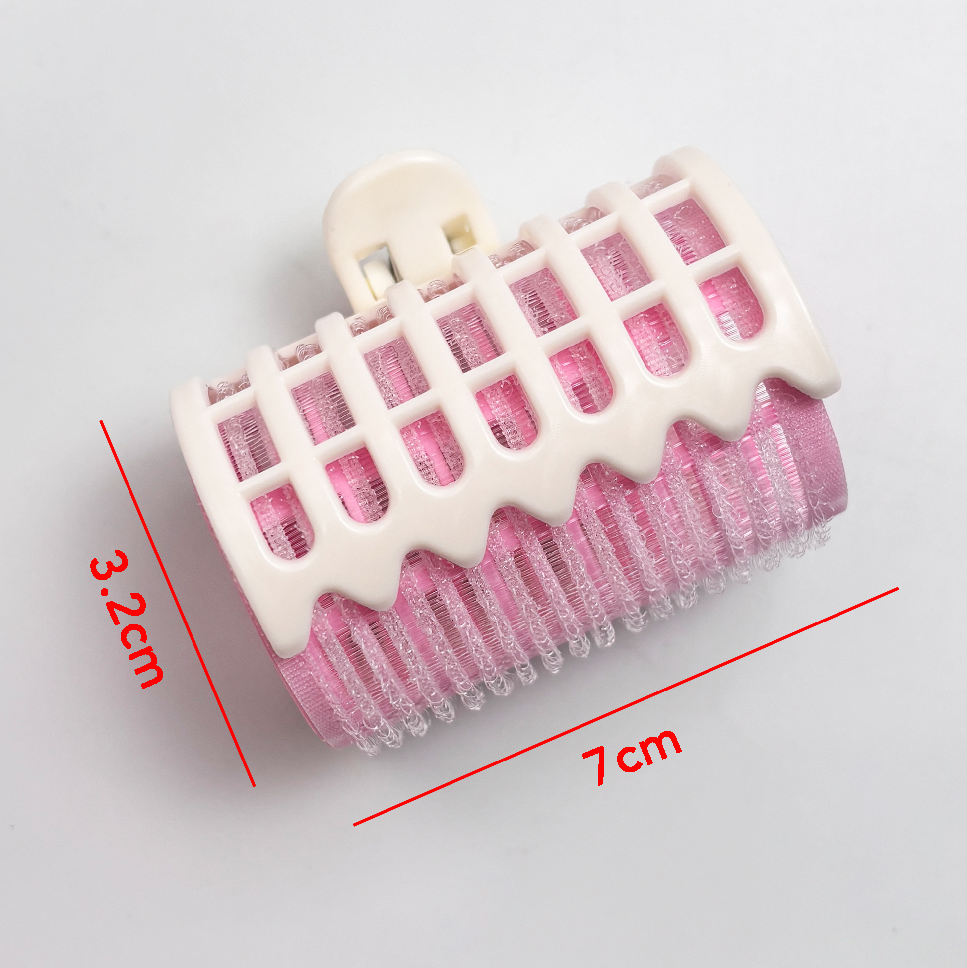 Set of 3 Clip-on Pink Hair Rollers Grid-vented Hair Curlers