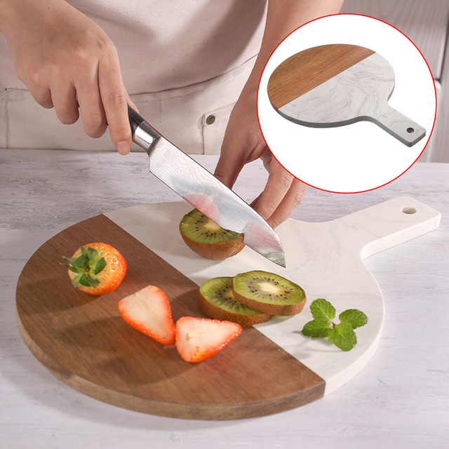 Marble & Wood Dual-surface Cutting Board