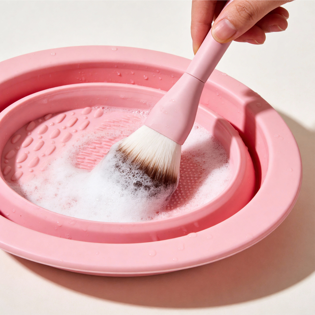 Set of 11 Makeup Brush & Sponge with Cleaning Bowl