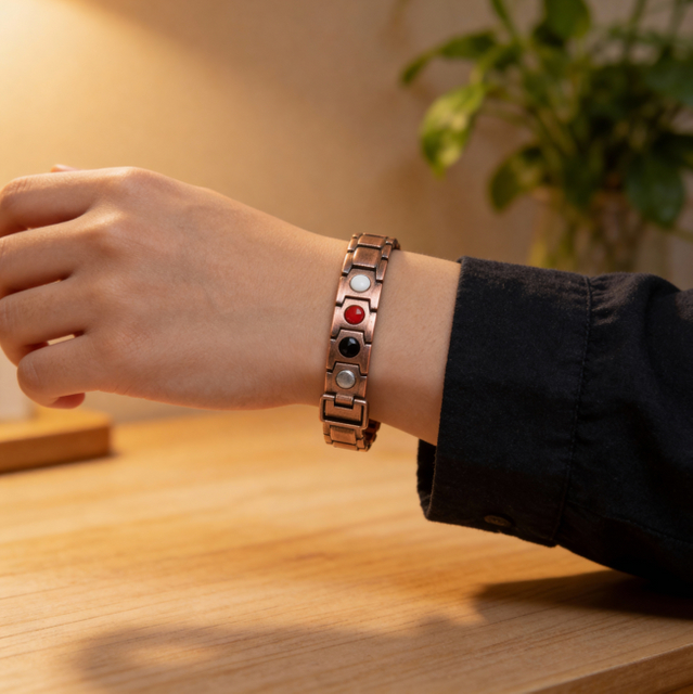 KAMALOOK Copper-tone Magnetic Therapy Bracelet
