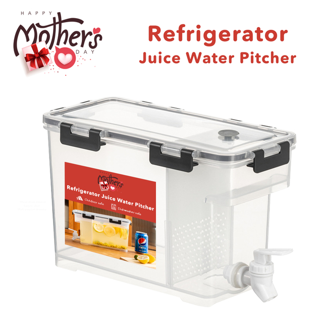 Refrigerator Juice Water Pitcher with Spigot Airtight Fridge Juice Storage Container