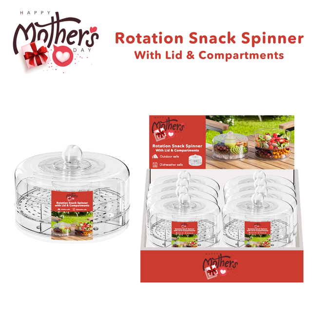 Rotation Snack Spinner with Divided Compartments
