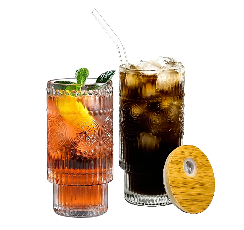 Elegant Glass Beverage Cup for Milk Tea, Coffee, And Smoothies
